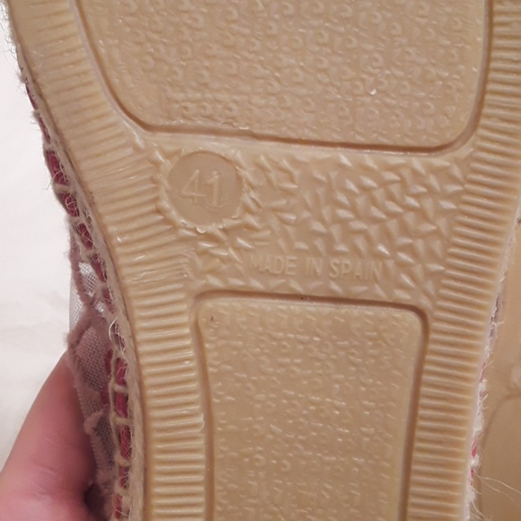 LONGCHAMP ESPADRILLE pink flowers and  leather - Picture 3 of 8